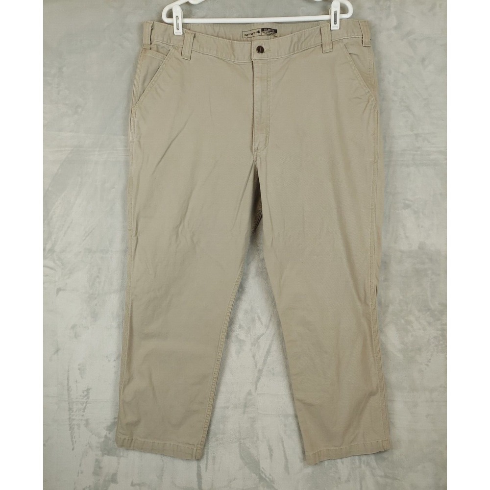 Carhartt Pants 41x28.5‎ Rugged Flex Canvas Relaxed Fit Khaki 102291 253 Mens
